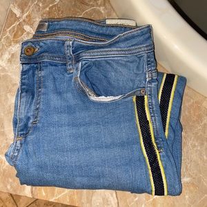 Zara Stripped Yellow and Black Jeans